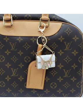 Authentic Louis Vuitton Luggage Nametag with Unbranded Keycharm